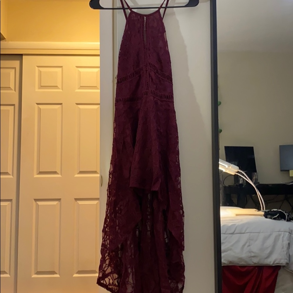Cocktail/Wedding Guest Burgundy Lace Dress Size M